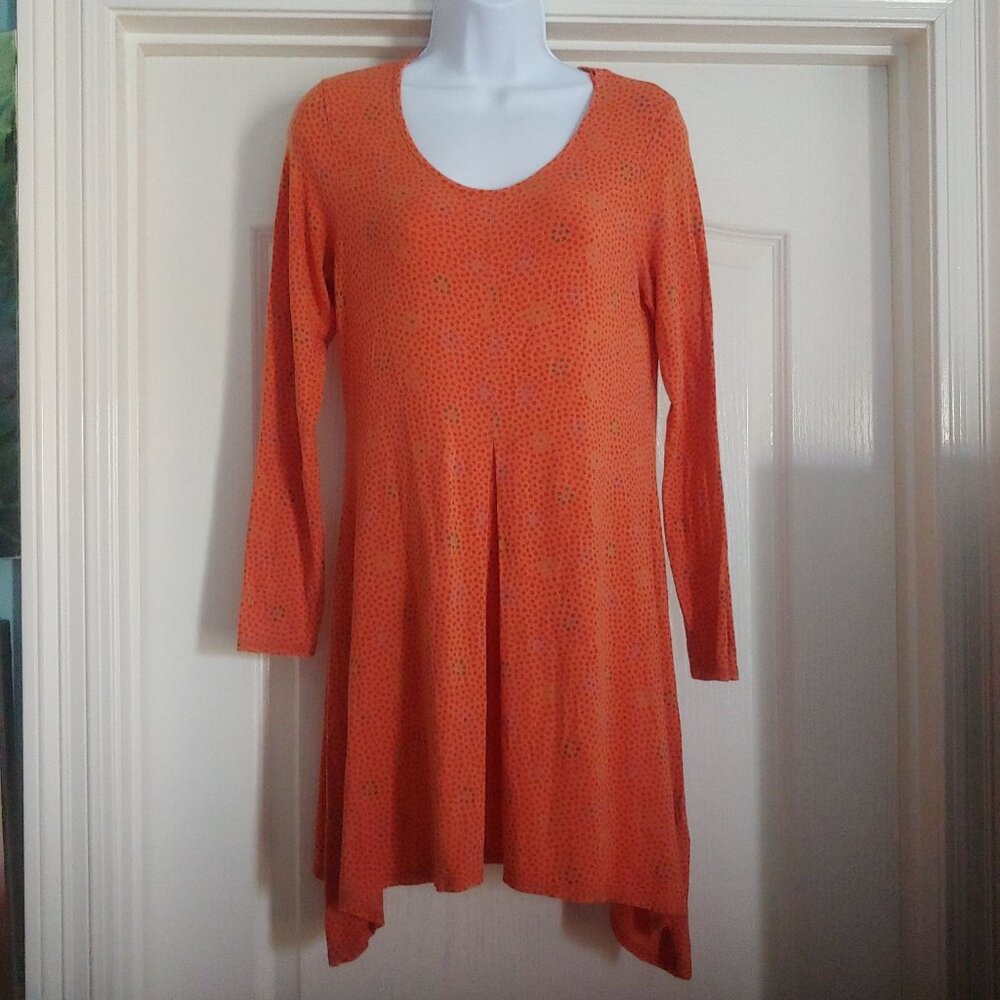 gundrun sjoden Long Sleeve Asymmetrical Lagom Lagenlook Cottage Top Dress S
